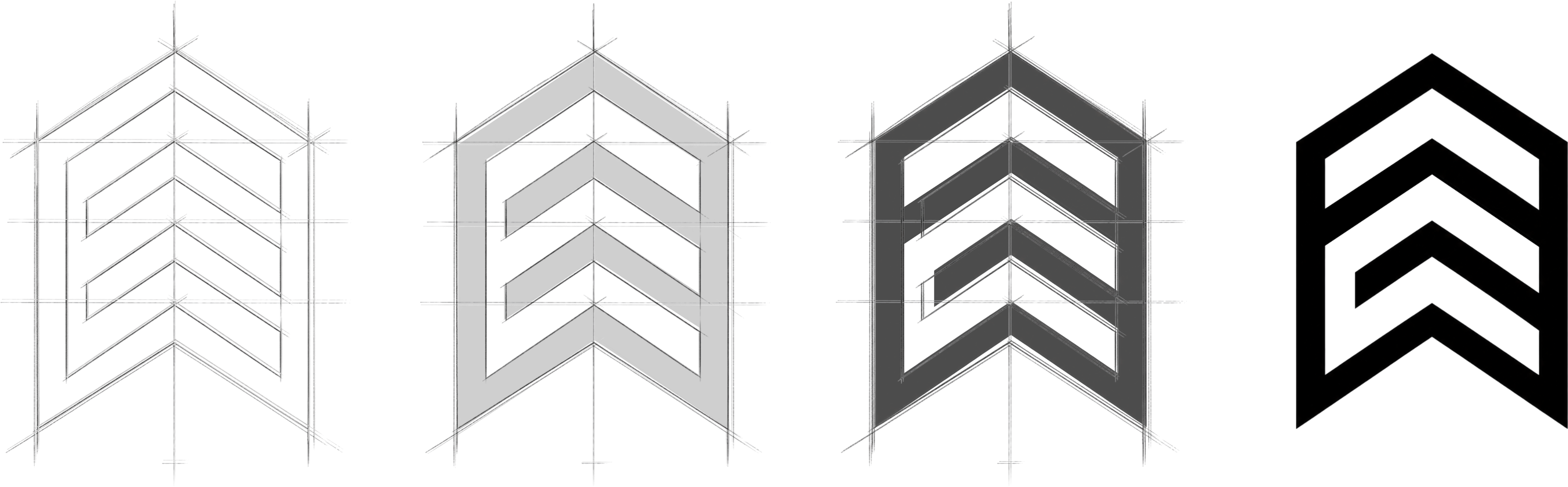 Eikōn logo construction studies alongside the final mark
